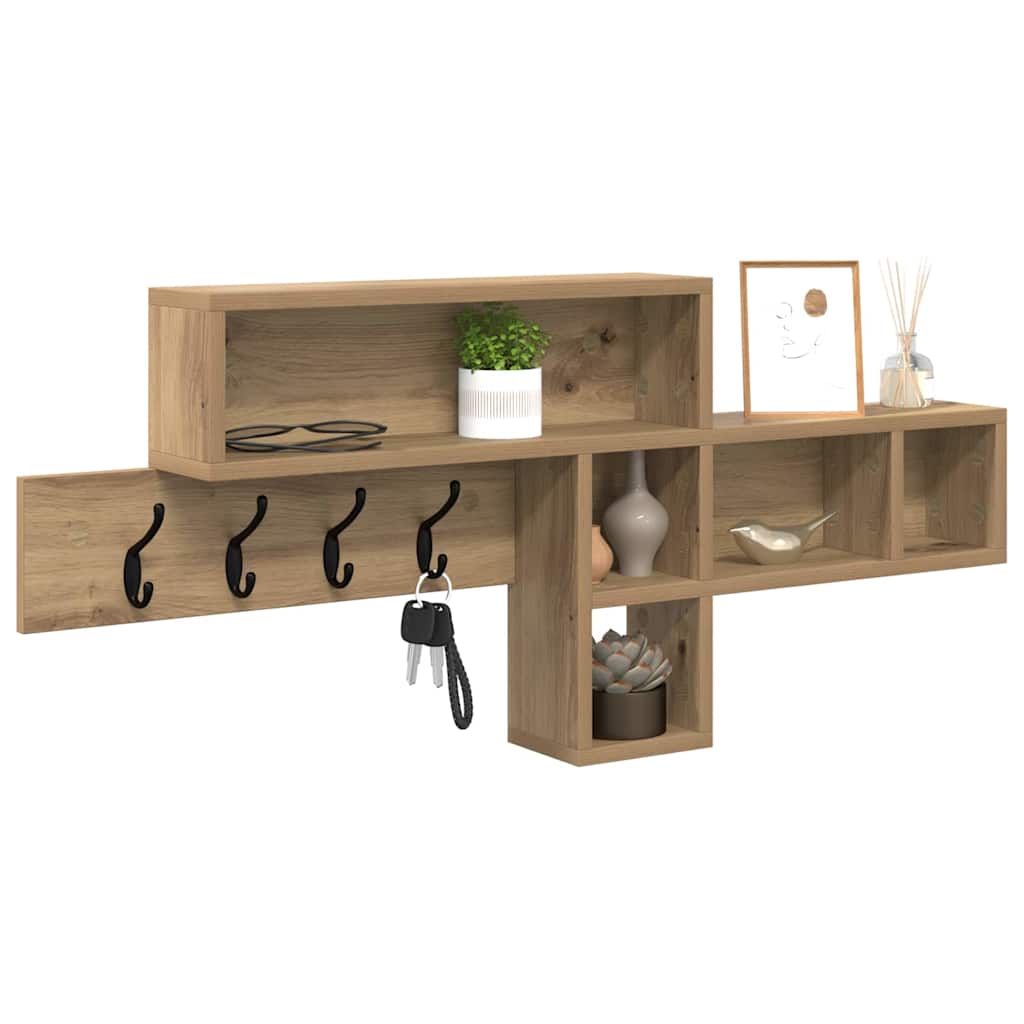 Τοίχου Κρεμάστρα με ράφι Artisan Oak 100 x 12 x 43,5 εκ - Pakobazaar