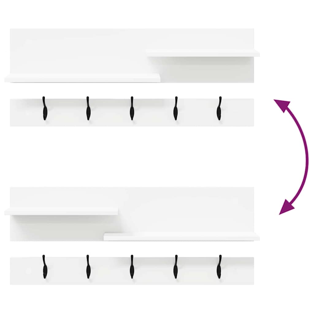 Τοίχου Κρεμάστρα Λευκό 90 x 15 x 36 εκ. Επεξεργασμένο ξύλο