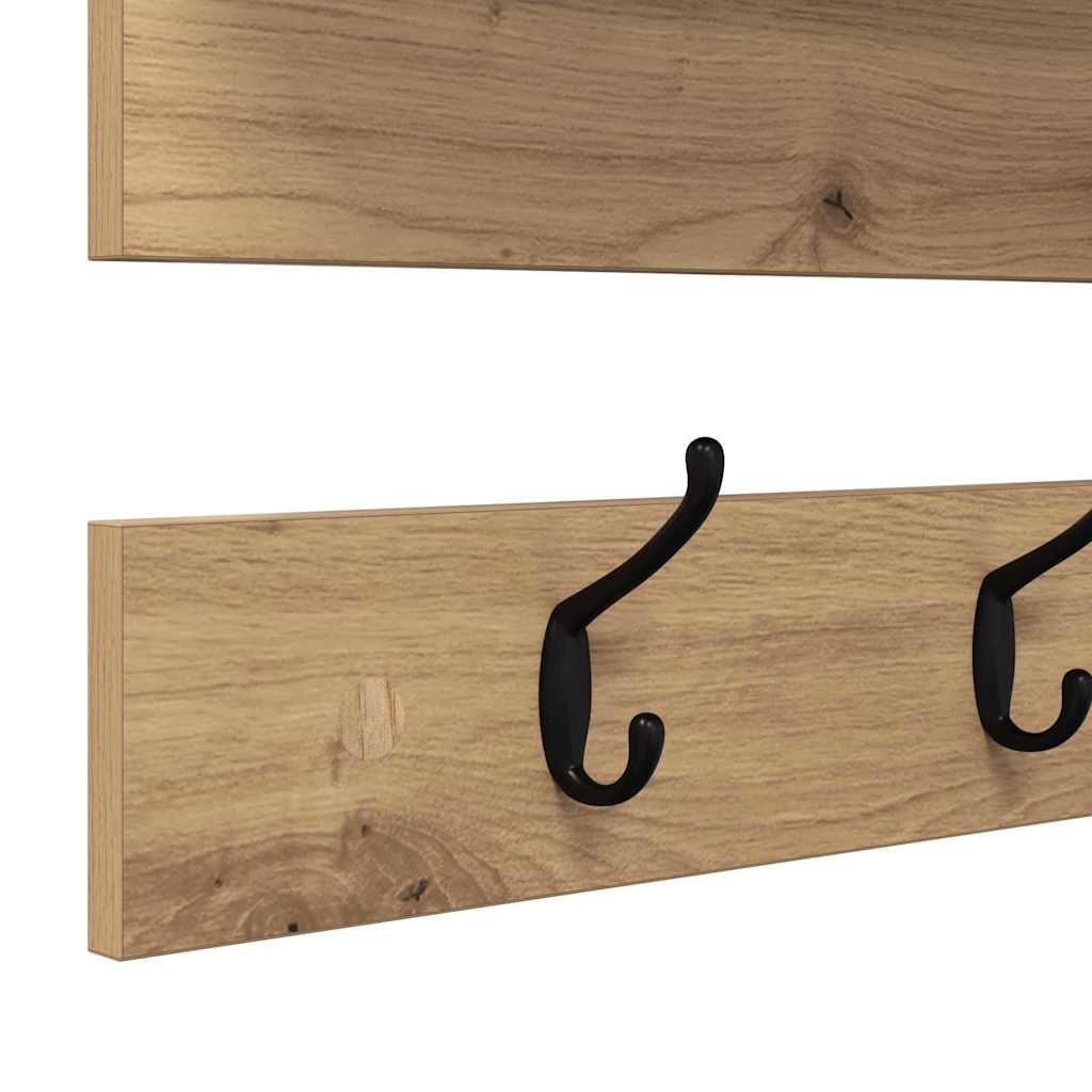 Τοίχου Κρεμάστρα με ράφι Επιτοίχιο Artisan Oak 90 x 15 x 36 εκ. - Pakobazaar