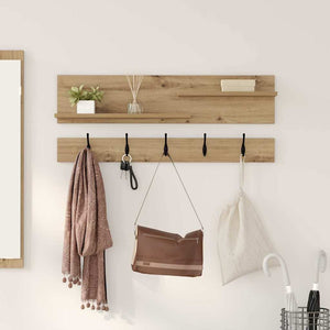 Τοίχου Κρεμάστρα με ράφι Επιτοίχιο Artisan Oak 90 x 15 x 36 εκ. - Pakobazaar