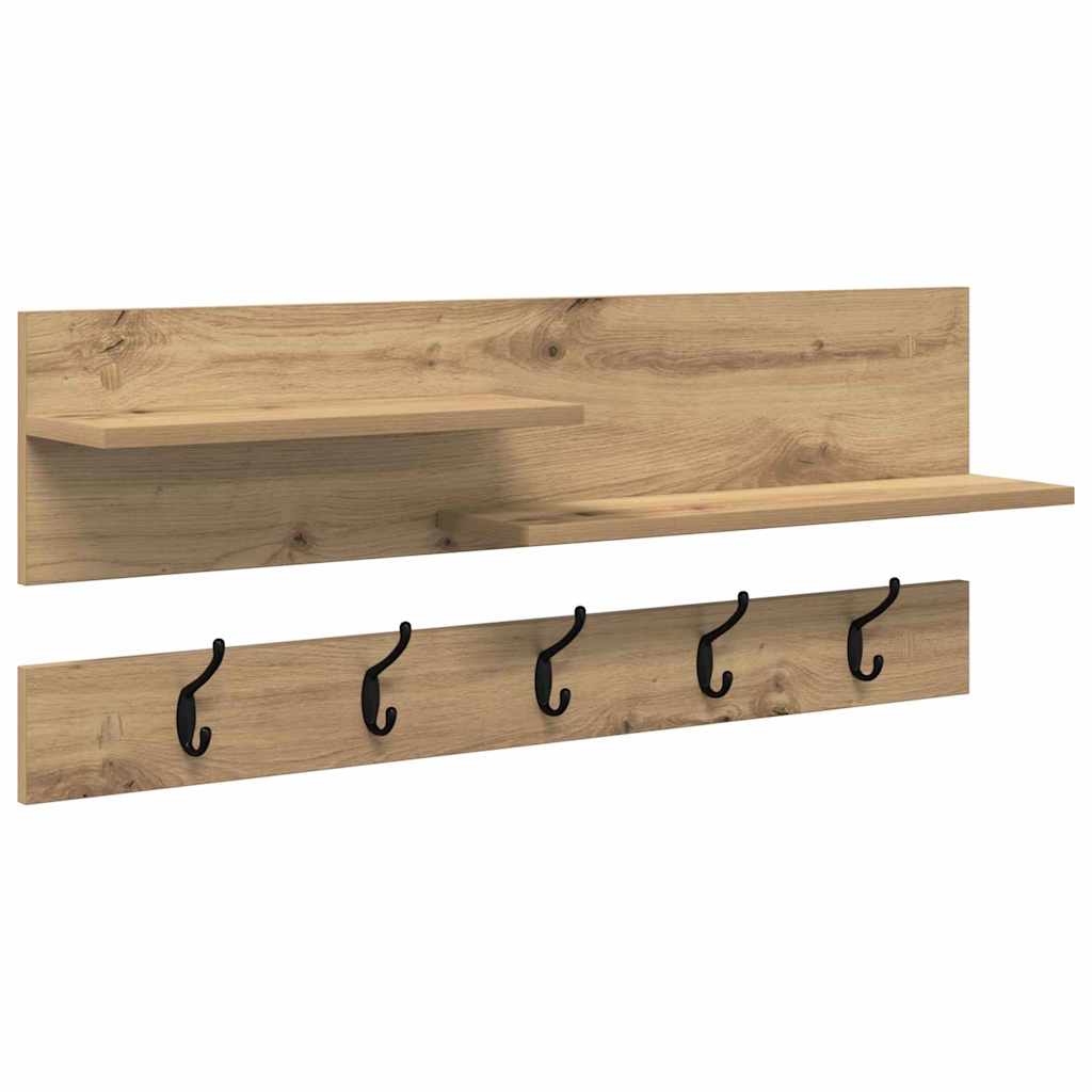 Τοίχου Κρεμάστρα με ράφι Επιτοίχιο Artisan Oak 90 x 15 x 36 εκ. - Pakobazaar