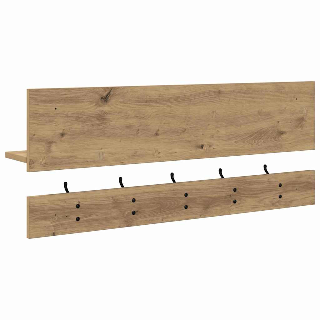 Τοίχου Κρεμάστρα με ράφι Επιτοίχιο Artisan Oak 90 x 15 x 36 εκ. - Pakobazaar