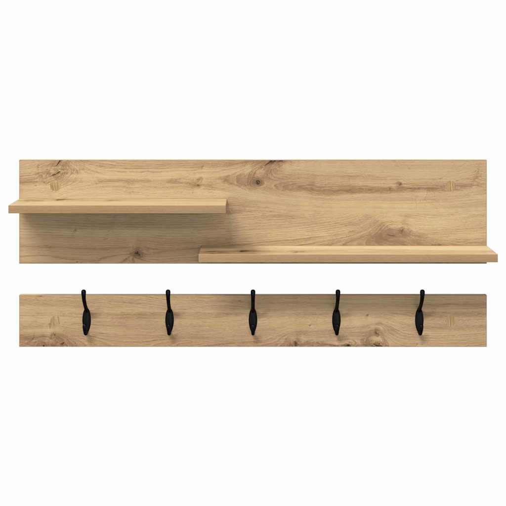 Τοίχου Κρεμάστρα με ράφι Επιτοίχιο Artisan Oak 90 x 15 x 36 εκ. - Pakobazaar