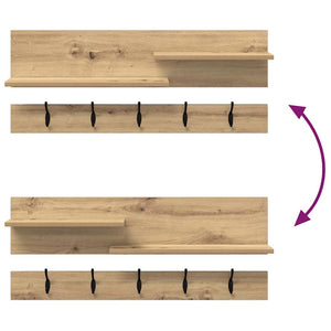 Τοίχου Κρεμάστρα με ράφι Επιτοίχιο Artisan Oak 90 x 15 x 36 εκ. - Pakobazaar