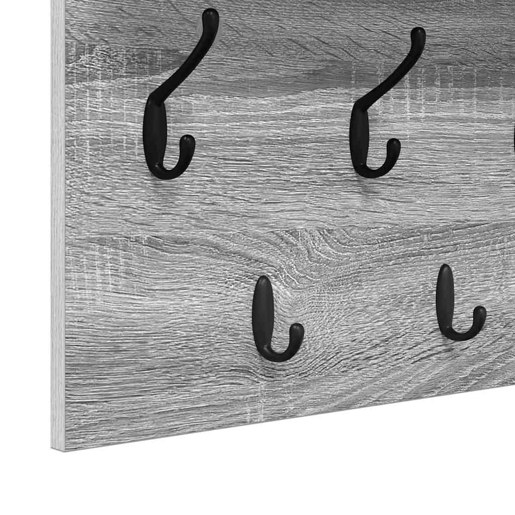 Τοίχου Κρεμάστρα με ράφι Γκρίζο Σονομα 60 x 40 x 12 cm