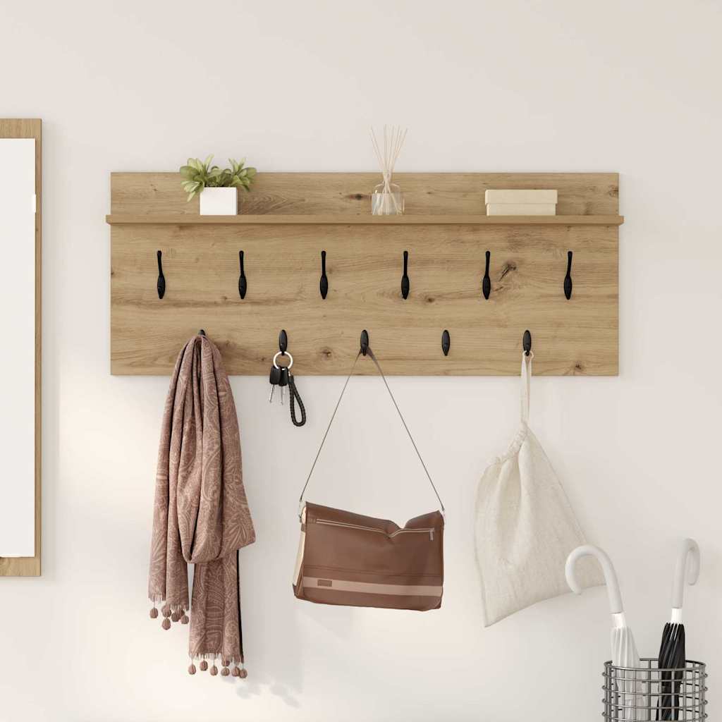 Τοίχου Κρεμάστρα με ράφι Επιτοίχιο Artisan Oak 100 x 40 x 12 εκ - Pakobazaar