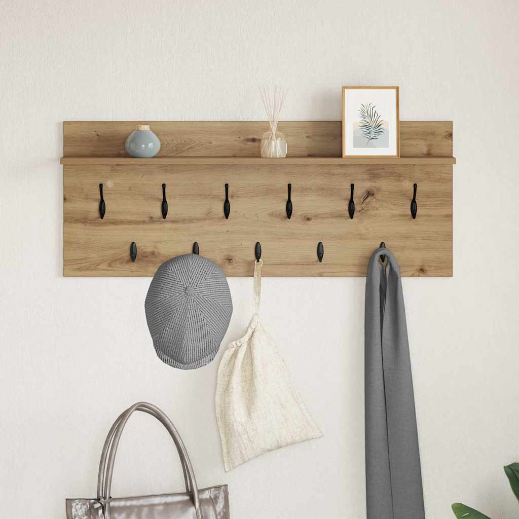 Τοίχου Κρεμάστρα με ράφι Επιτοίχιο Artisan Oak 100 x 40 x 12 εκ - Pakobazaar