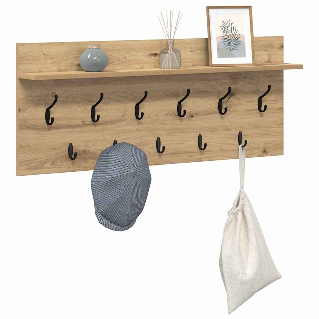 Τοίχου Κρεμάστρα με ράφι Επιτοίχιο Artisan Oak 100 x 40 x 12 εκ - Pakobazaar