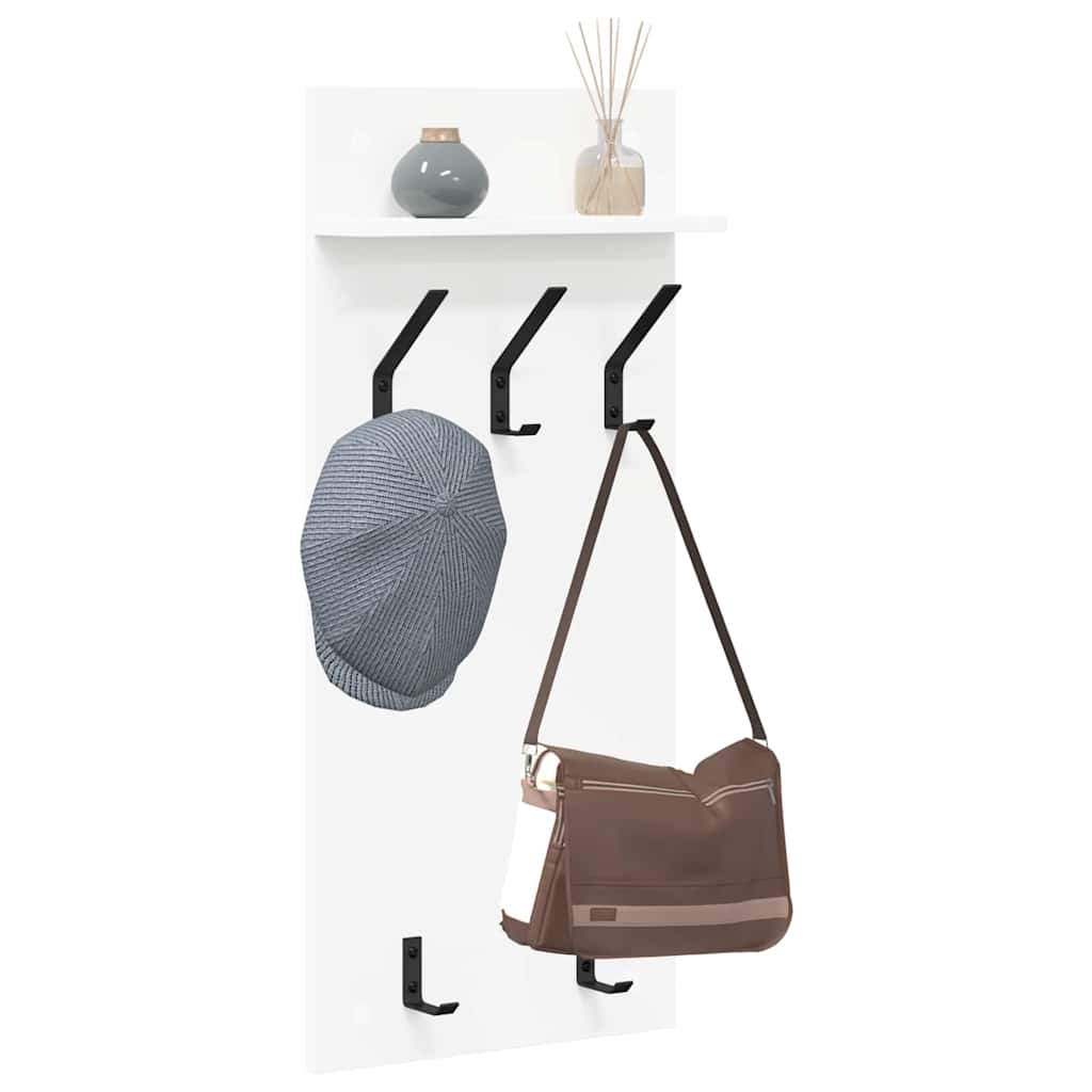 Τοίχου Κρεμάστρα Λευκό 40 x 10 x 90 εκ. Επεξεργασμένο ξύλο - Pakobazaar