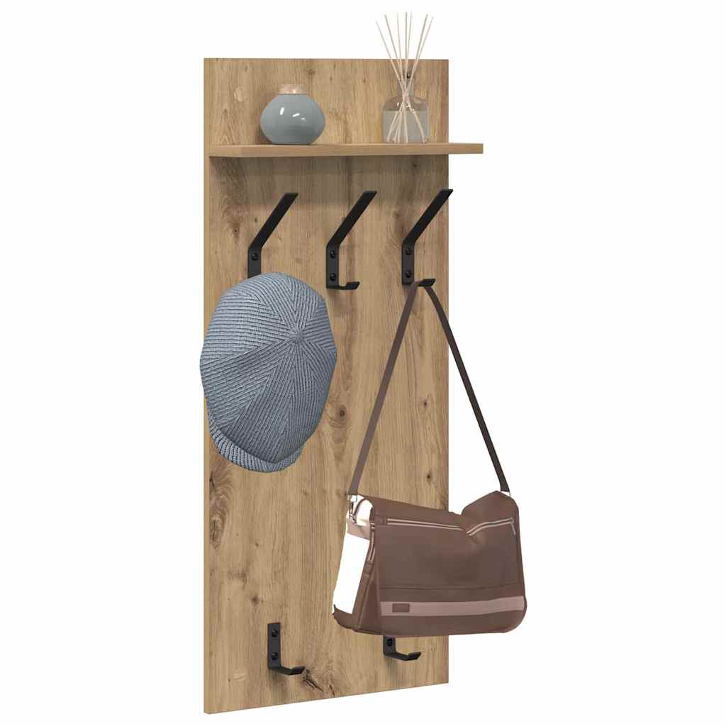 Τοίχου Κρεμάστρα με ράφι Επιτοίχιο Artisan Oak 40 x 10 x 90 εκ. - Pakobazaar
