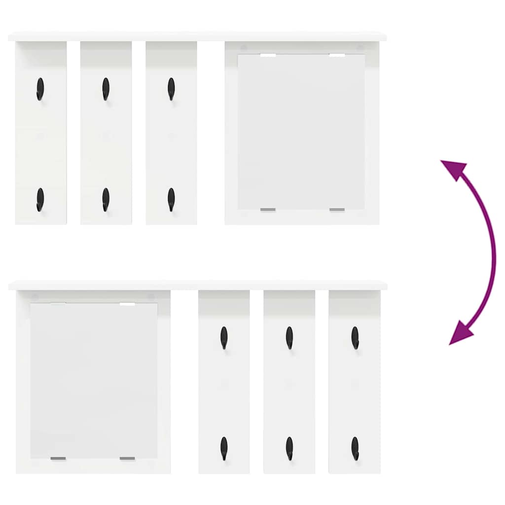 Τοίχου Κρεμάστρα Λευκό 85 x 10 x 45 εκ. Επεξεργασμένο ξύλο