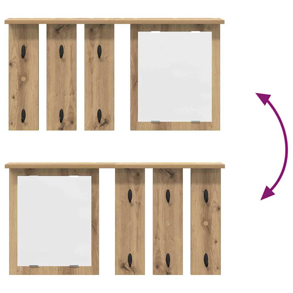 Τοίχου Κρεμάστρα με ράφι artisan δρυς 85 x 10 x 45 εκ. - Pakobazaar