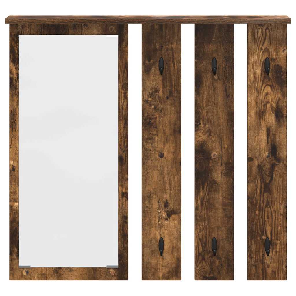 Τοίχου Κρεμάστρα με ράφι Καπνιστή δρυς 84 x 10 x 80 εκ. - Pakobazaar