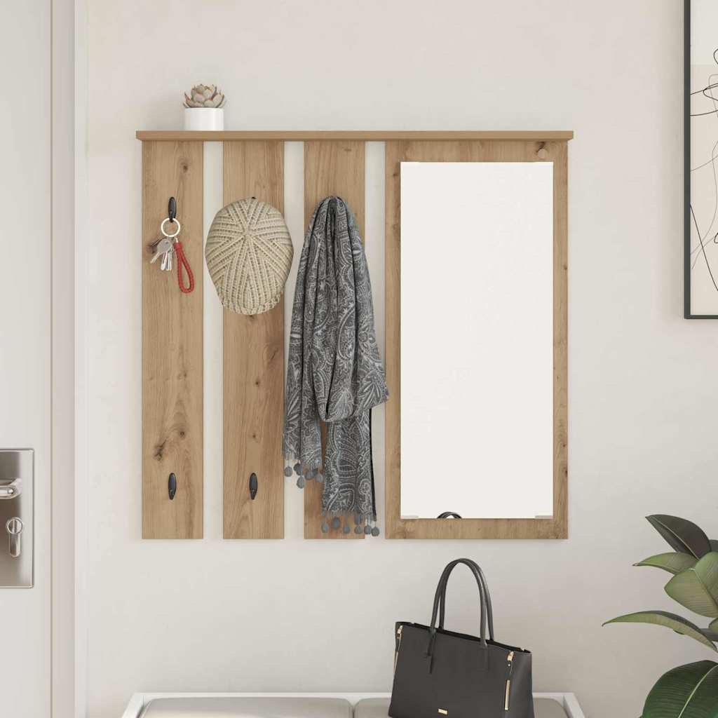 Τοίχου Κρεμάστρα με ράφι artisan δρυς 84 x 10 x 80 εκ. - Pakobazaar