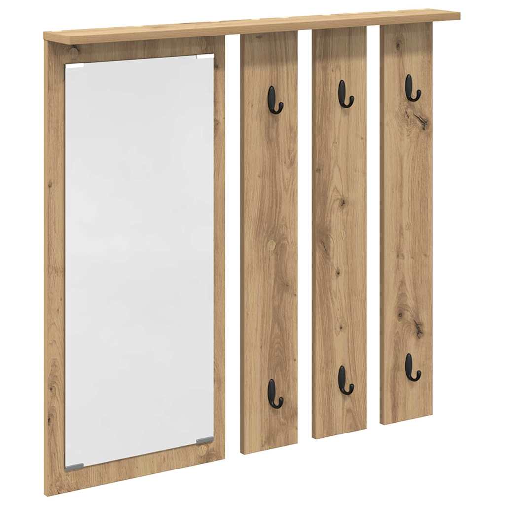 Τοίχου Κρεμάστρα με ράφι artisan δρυς 84 x 10 x 80 εκ. - Pakobazaar