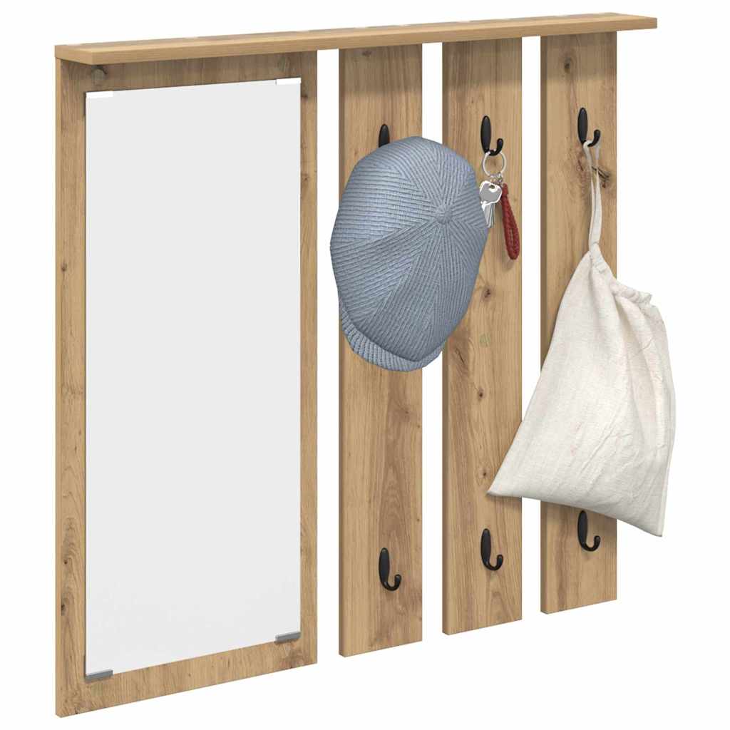 Τοίχου Κρεμάστρα με ράφι artisan δρυς 84 x 10 x 80 εκ. - Pakobazaar