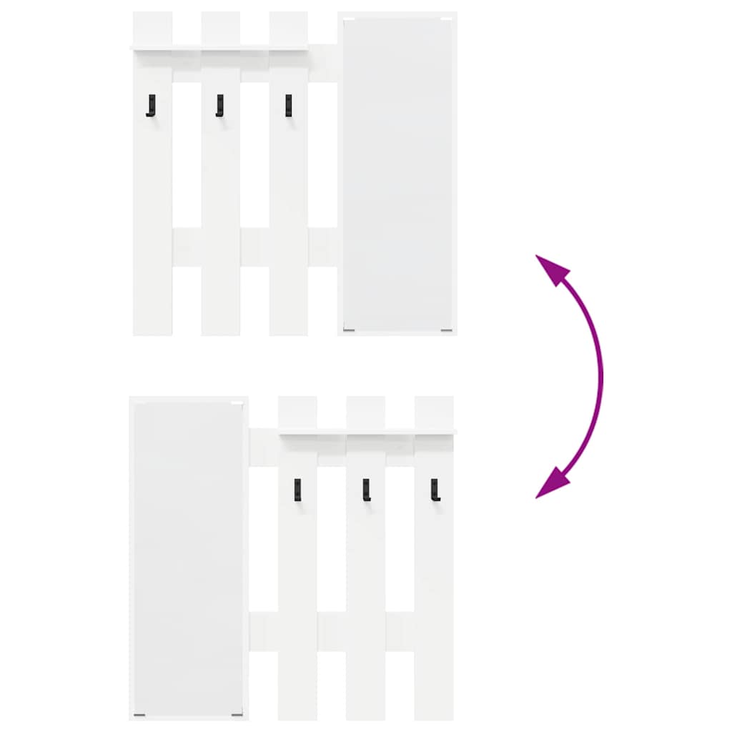 Τοίχου Κρεμάστρα Λευκό 100 x 10 x 100 εκ. Επεξεργασμένο ξύλο