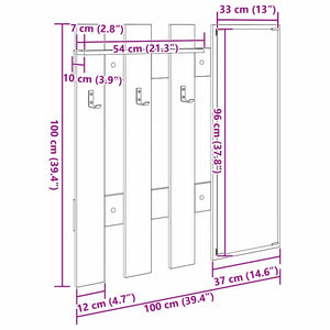 Τοίχου Κρεμάστρα Επιτοίχιο Artisan Oak 100 x 10 x 100 εκ. - Pakobazaar