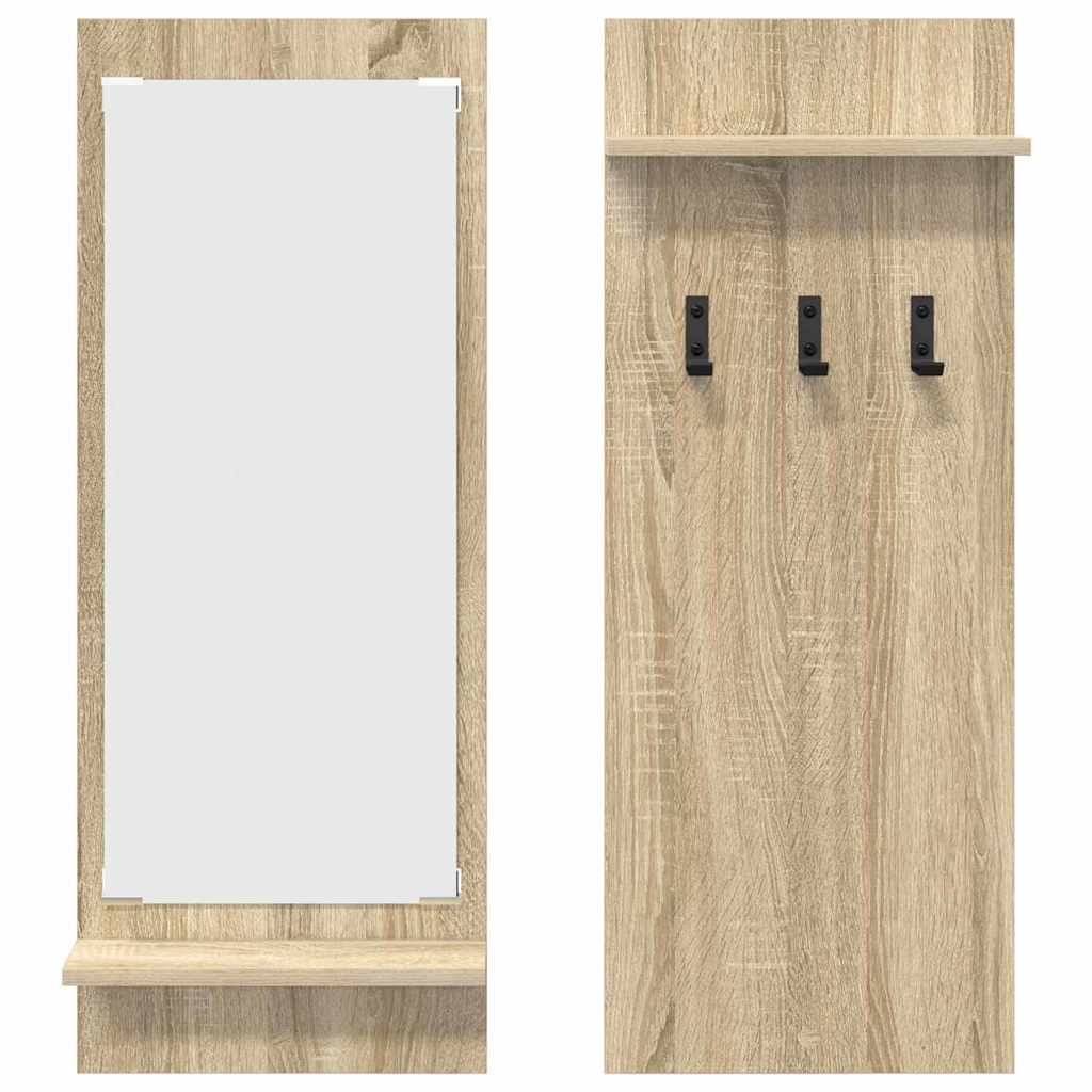 Τοίχου Κρεμάστρα με ράφι Επιτοίχιο Δρύς Sonoma 70 x 10 x 90 εκ. - Pakobazaar