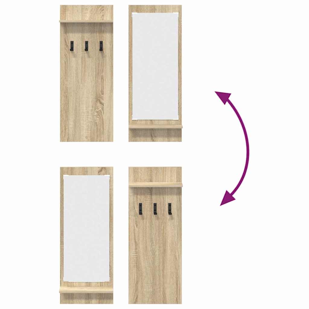 Τοίχου Κρεμάστρα με ράφι Επιτοίχιο Δρύς Sonoma 70 x 10 x 90 εκ. - Pakobazaar