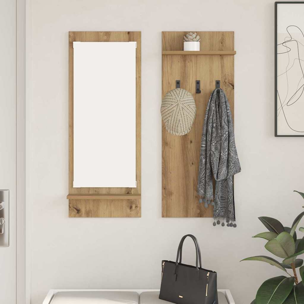 Τοίχου Κρεμάστρα με ράφι Επιτοίχιο Artisan Oak 70 x 10 x 90 εκ. - Pakobazaar