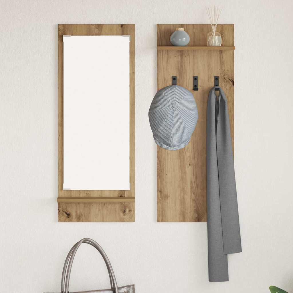 Τοίχου Κρεμάστρα με ράφι Επιτοίχιο Artisan Oak 70 x 10 x 90 εκ. - Pakobazaar