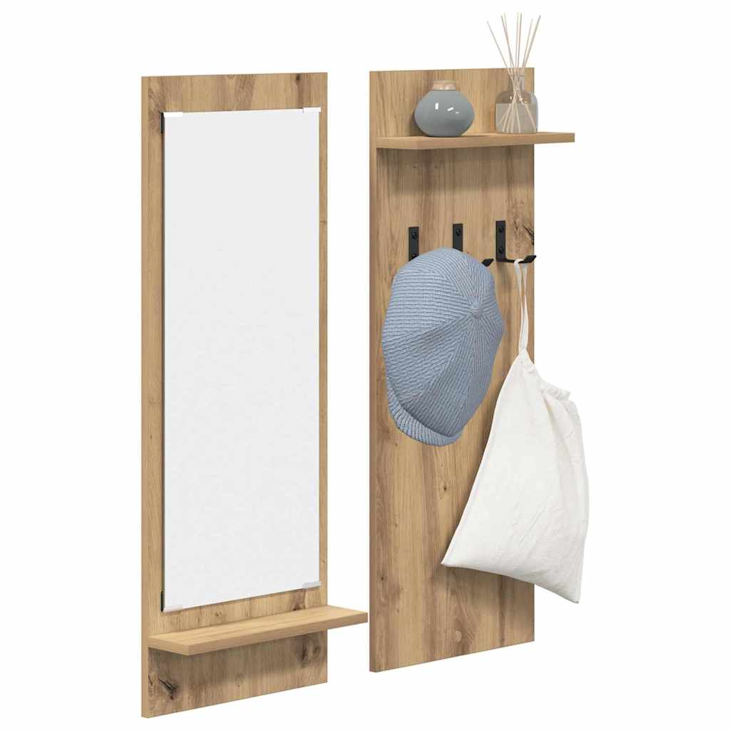 Τοίχου Κρεμάστρα με ράφι Επιτοίχιο Artisan Oak 70 x 10 x 90 εκ. - Pakobazaar