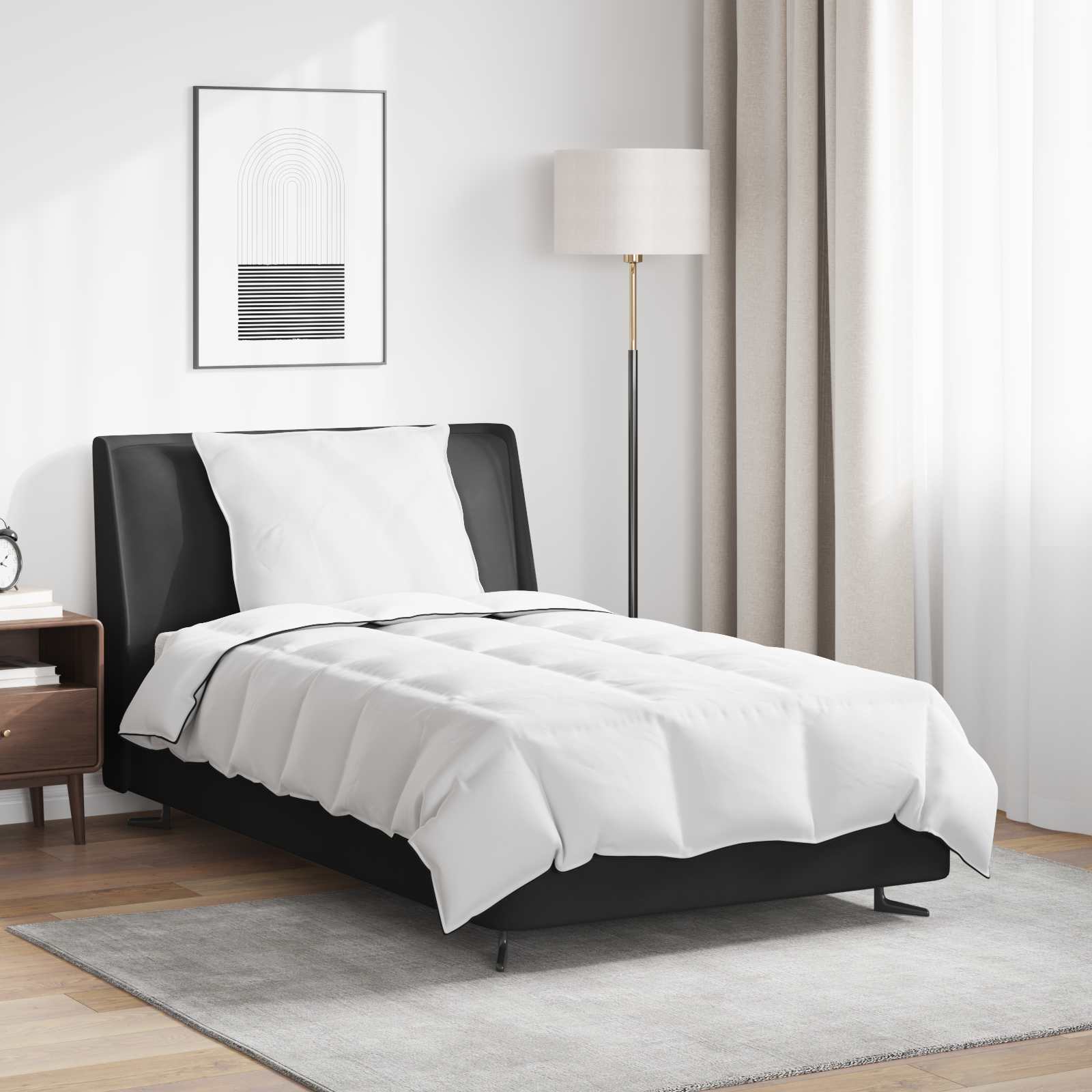 Χειμερινό Παπλωματοθήκη με μαξιλάρι 2 pcs Λευκό Φτέρος - Pakobazaar