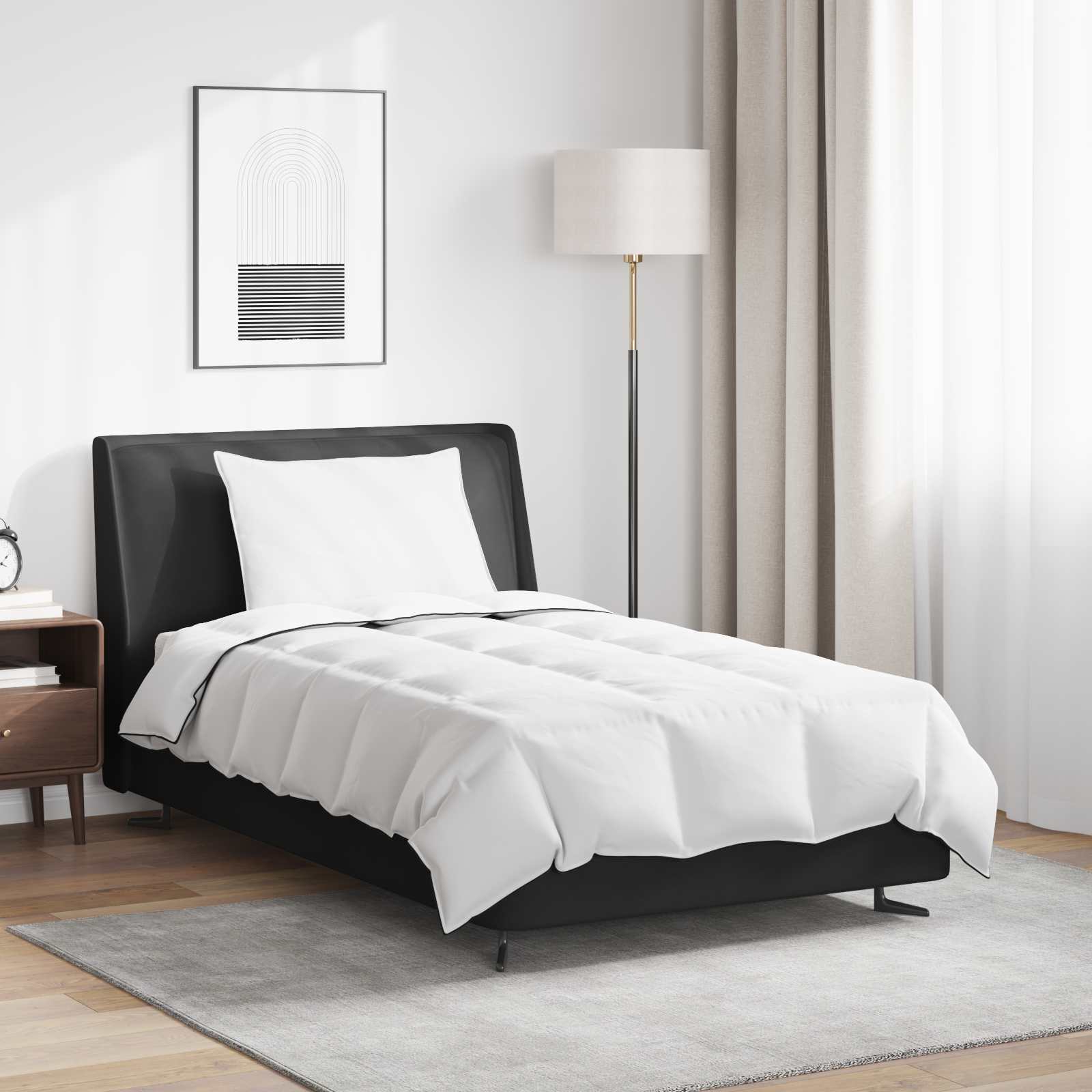 Χειμερινό Παπλωματοθήκη με μαξιλάρι 2 pcs Λευκό Φτέρος