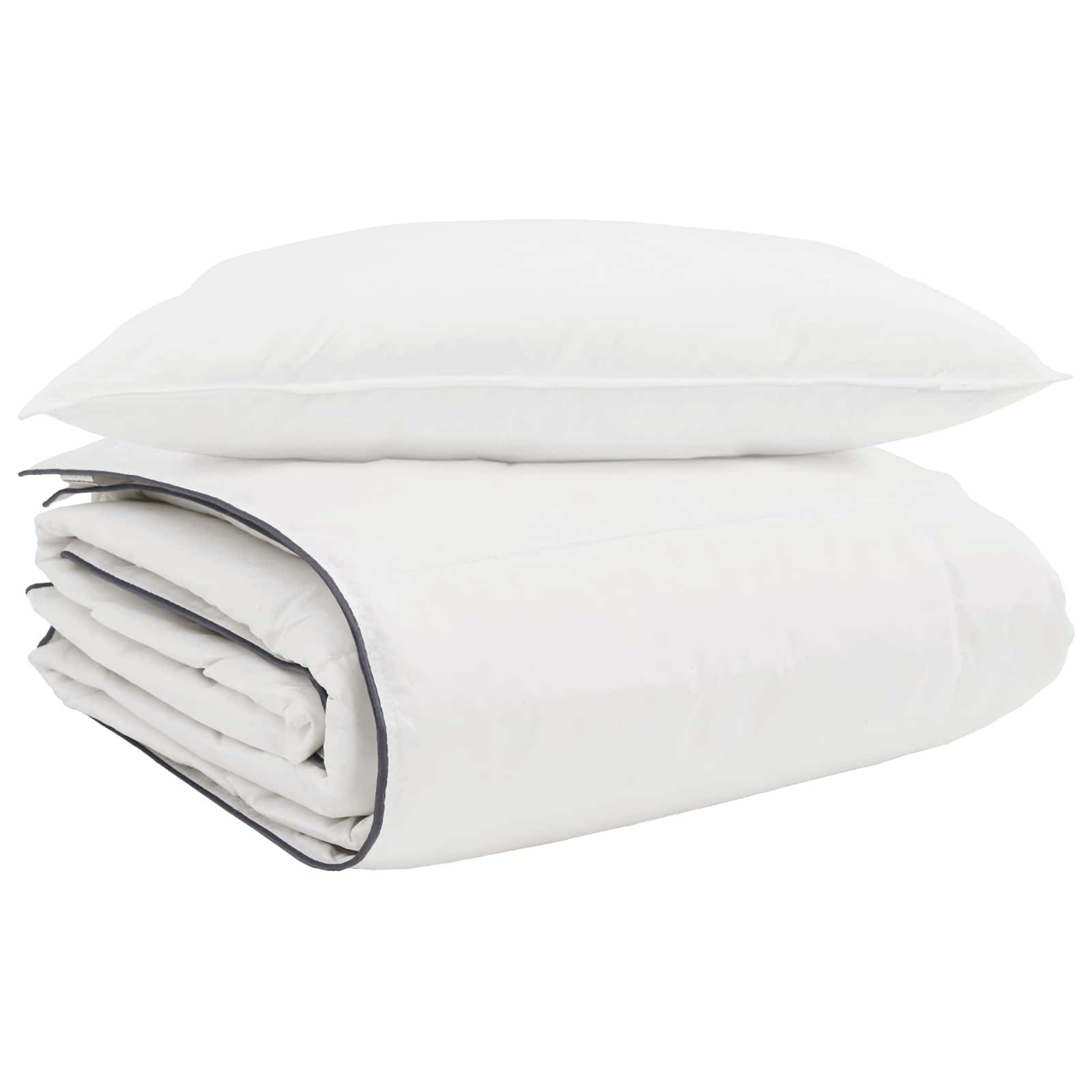 Χειμερινό Παπλωματοθήκη με μαξιλάρι 2 pcs Λευκό Φτέρος