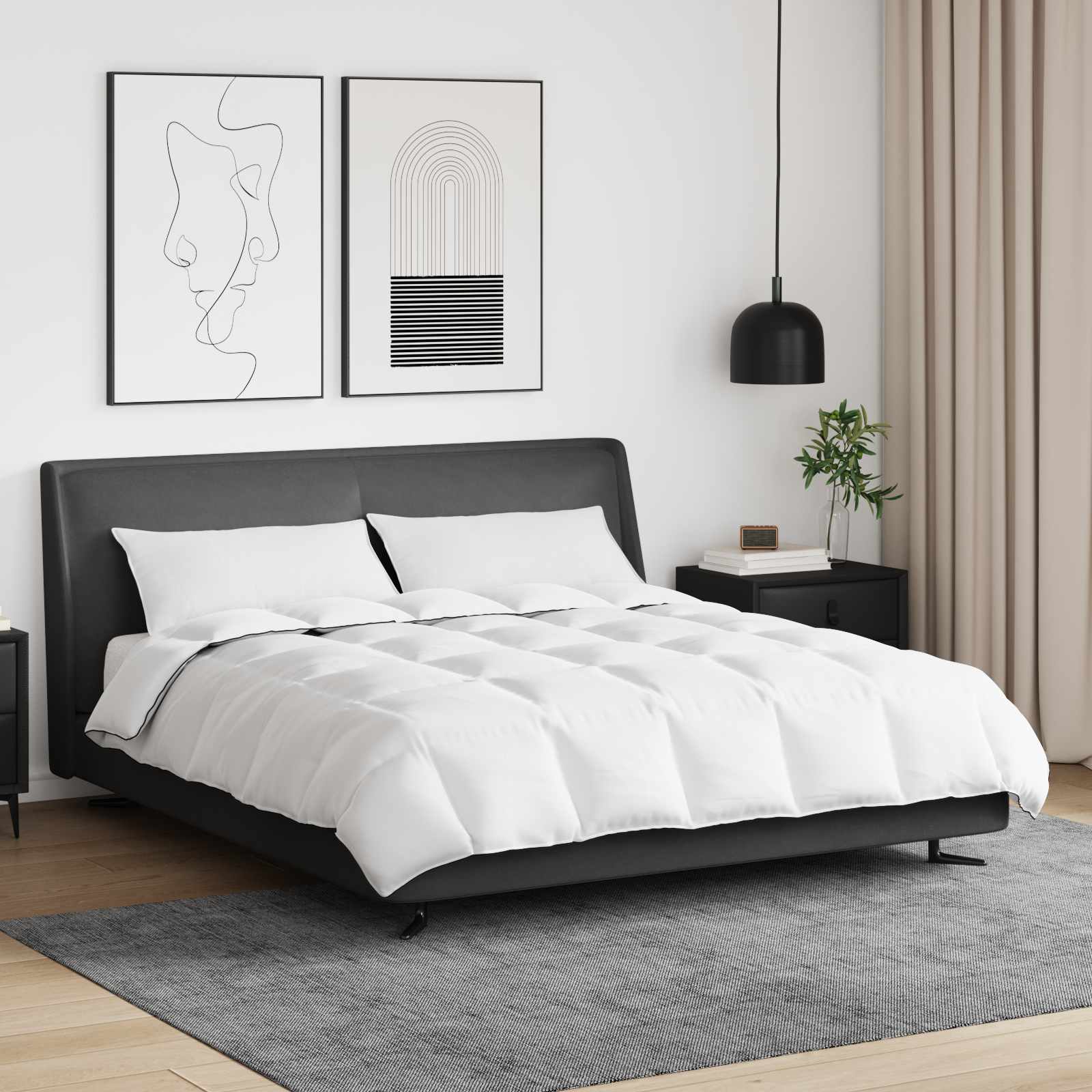 Χειμερινό Παπλωματοθήκη με μαξιλάρι 3 pcs Λευκό Φτέρος