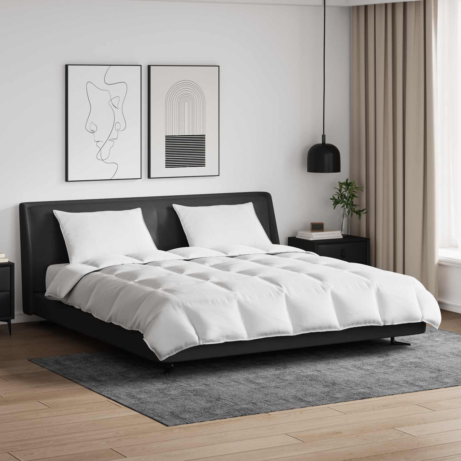 Σετ Παπλωμάτων με μαξιλάρι 3 pcs Λευκό Φτέρος - Pakobazaar