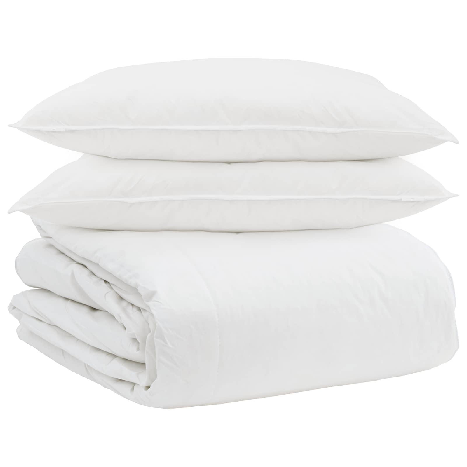 Σετ Παπλωμάτων με μαξιλάρι 3 pcs Λευκό Φτέρος