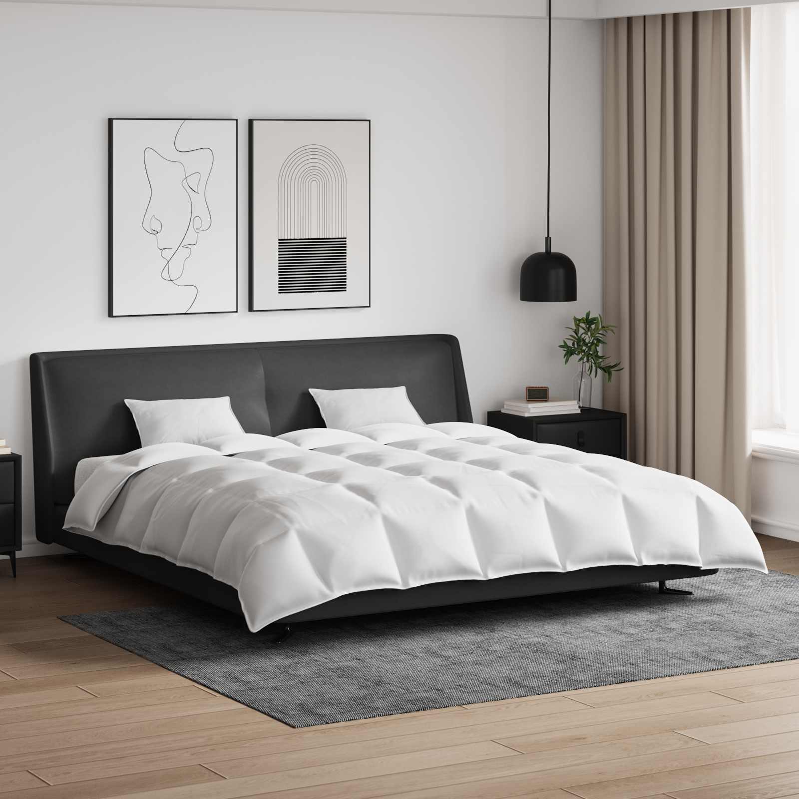 Σετ Παπλωμάτων με μαξιλάρι 3 pcs Λευκό Φτέρος