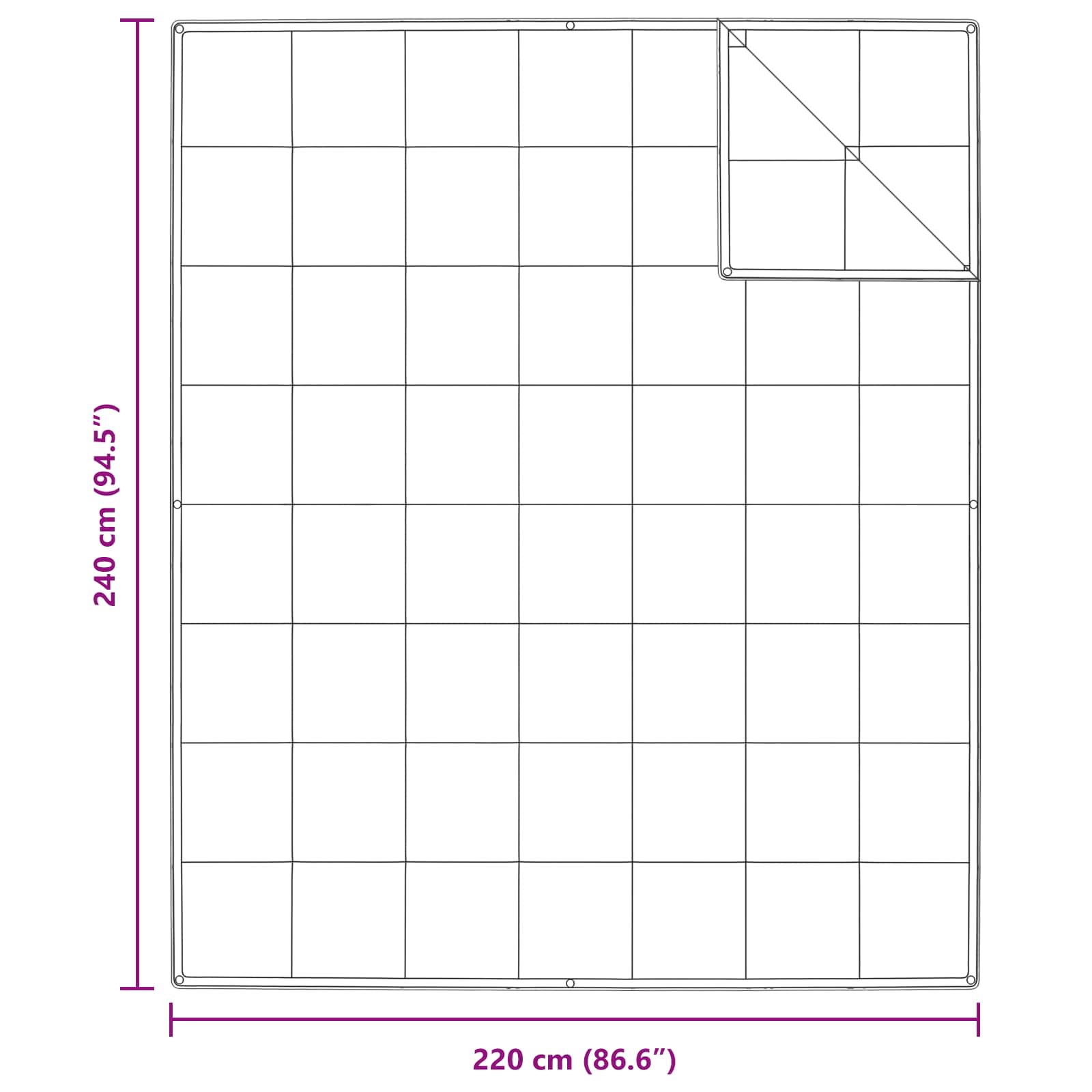 Σετ Παπλωμάτων με μαξιλάρι 3 pcs Λευκό Φτέρος