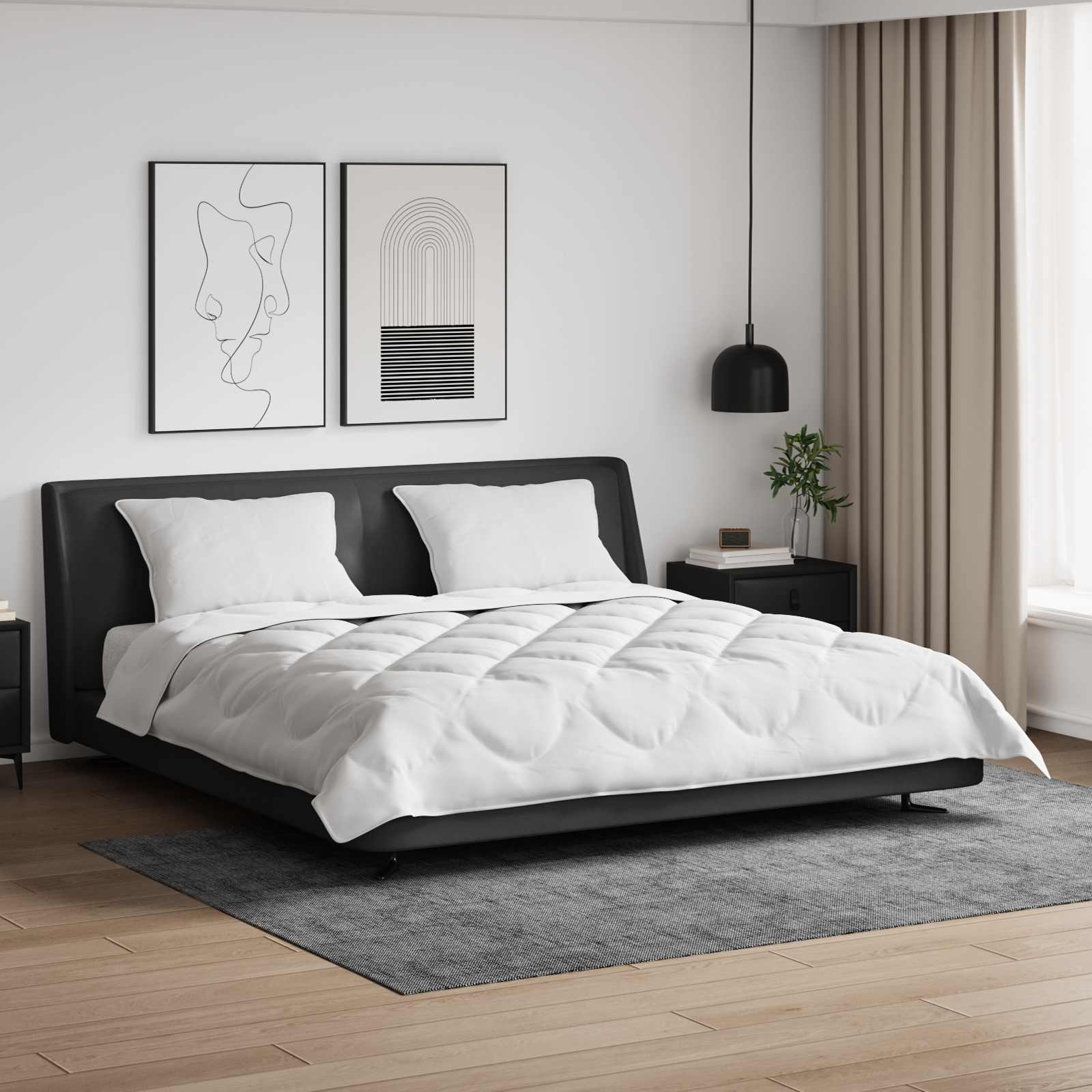 Πάπλωμα με μαξιλάρι 3 pcs Λευκό Μικροΐνες