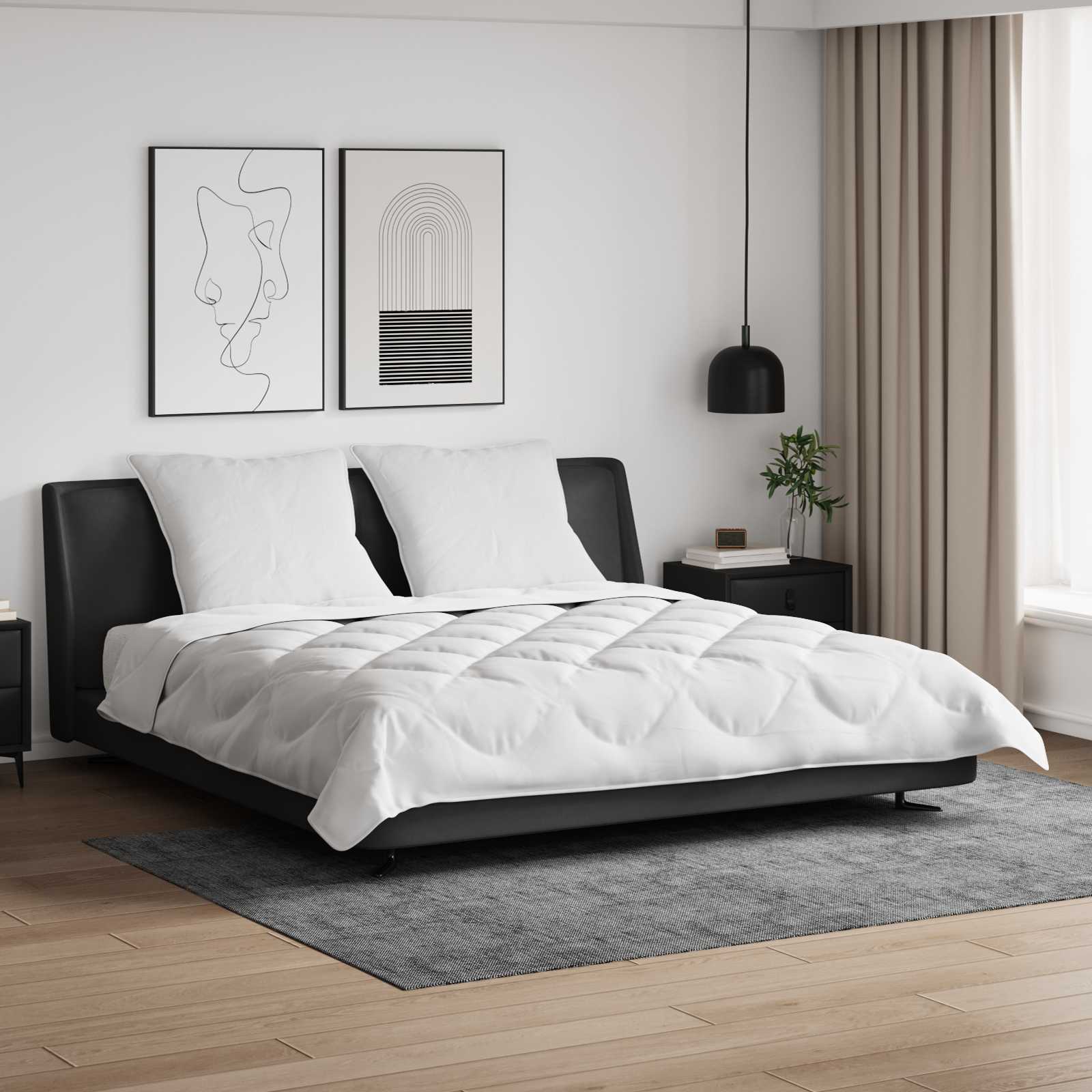 Σετ Παπλωμάτων 3 pcs Λευκό Μικροΐνες και Φτερά Από Πούπουλο