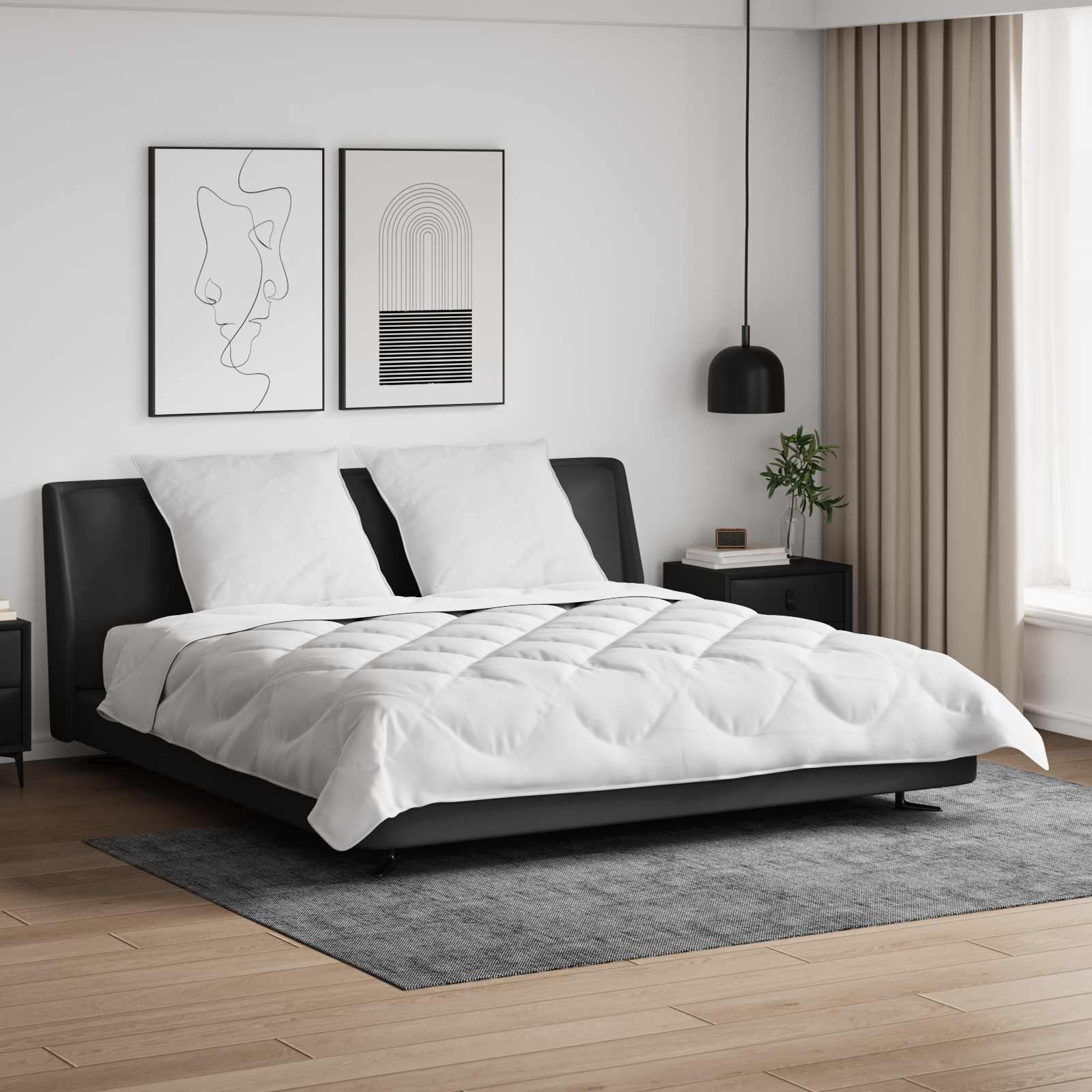 Παπλωματοθήκη με Μαξιλάρια με μαξιλάρι 3 pcs Λευκό Μικροΐνες