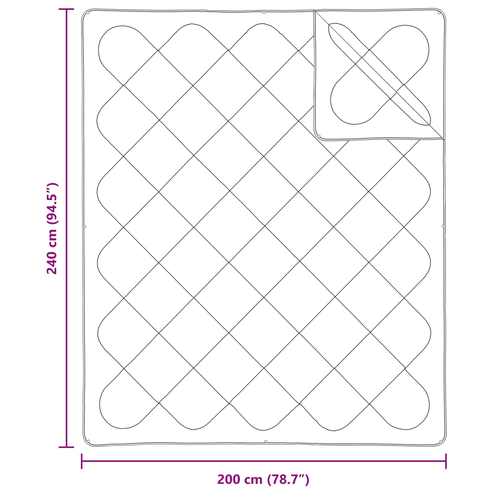 Πάπλωμα με μαξιλάρι 3 pcs Λευκό Μικροΐνες