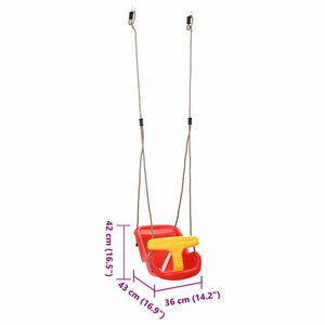 Κούνια ρηλάξ 2 pcs Κόκκινο 36 x 43 x 42 εκ. Πλαστικό - Pakobazaar