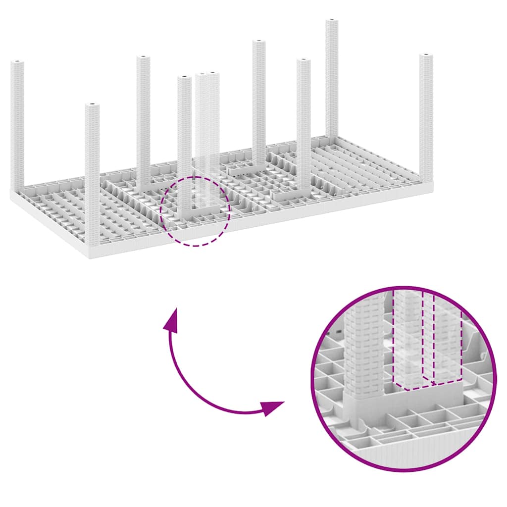 Τραπέζι Κήπου Λευκό 200 x 100 x 73 εκ. συνθετικό ρατάν - Pakobazaar