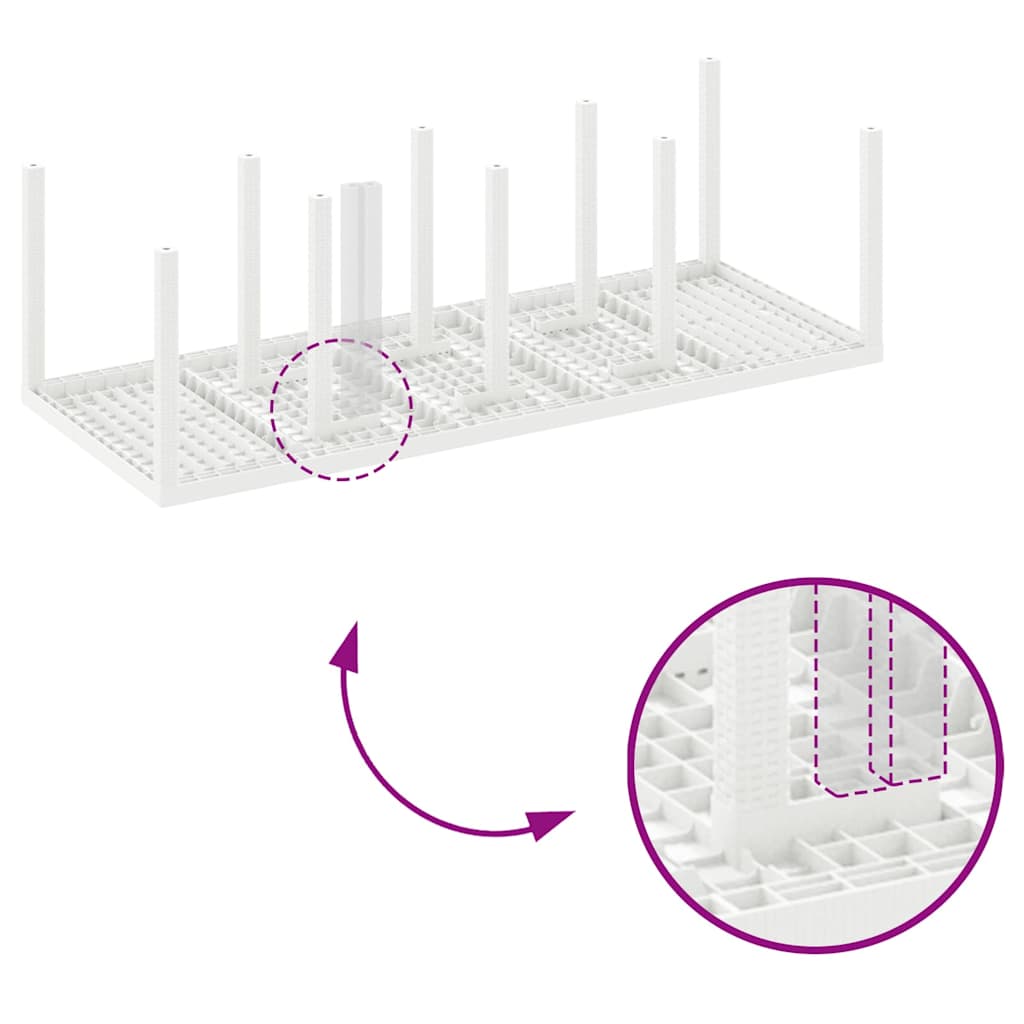 Τραπέζι Κήπου Λευκό 250 x 100 x 73 εκ συνθετικό ρατάν - Pakobazaar