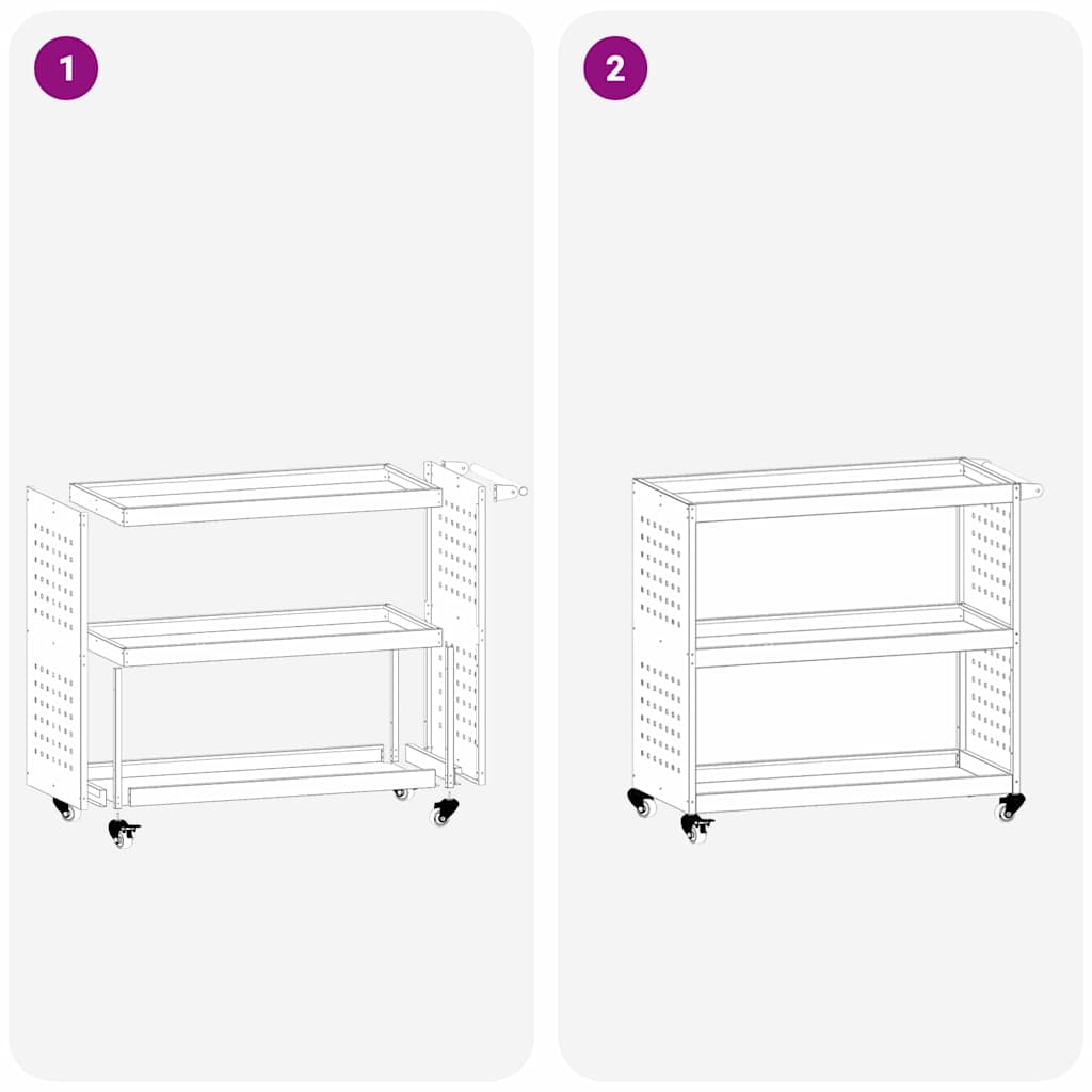Καρότσι εργαλείων Μαύρο 75 x 35 x 73 εκ. Ψυχρής έλασης χάλυβας