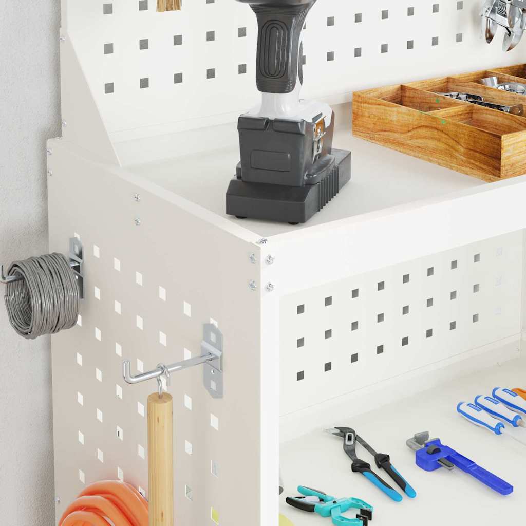 Καρότσι εργαλείων Λευκό 65 x 35 x 111 εκ Ψυχρής έλασης χάλυβας