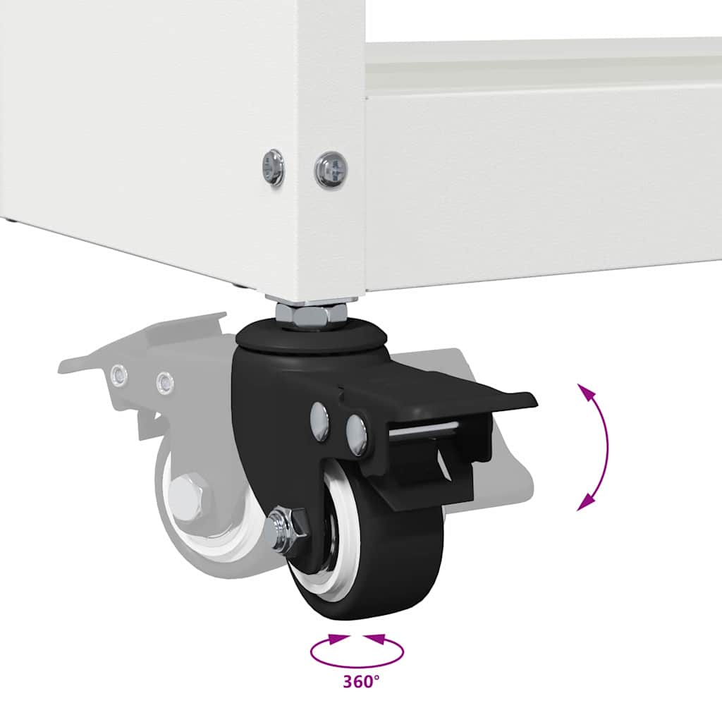 Καρότσι εργαλείων Λευκό 65 x 35 x 111 εκ Ψυχρής έλασης χάλυβας