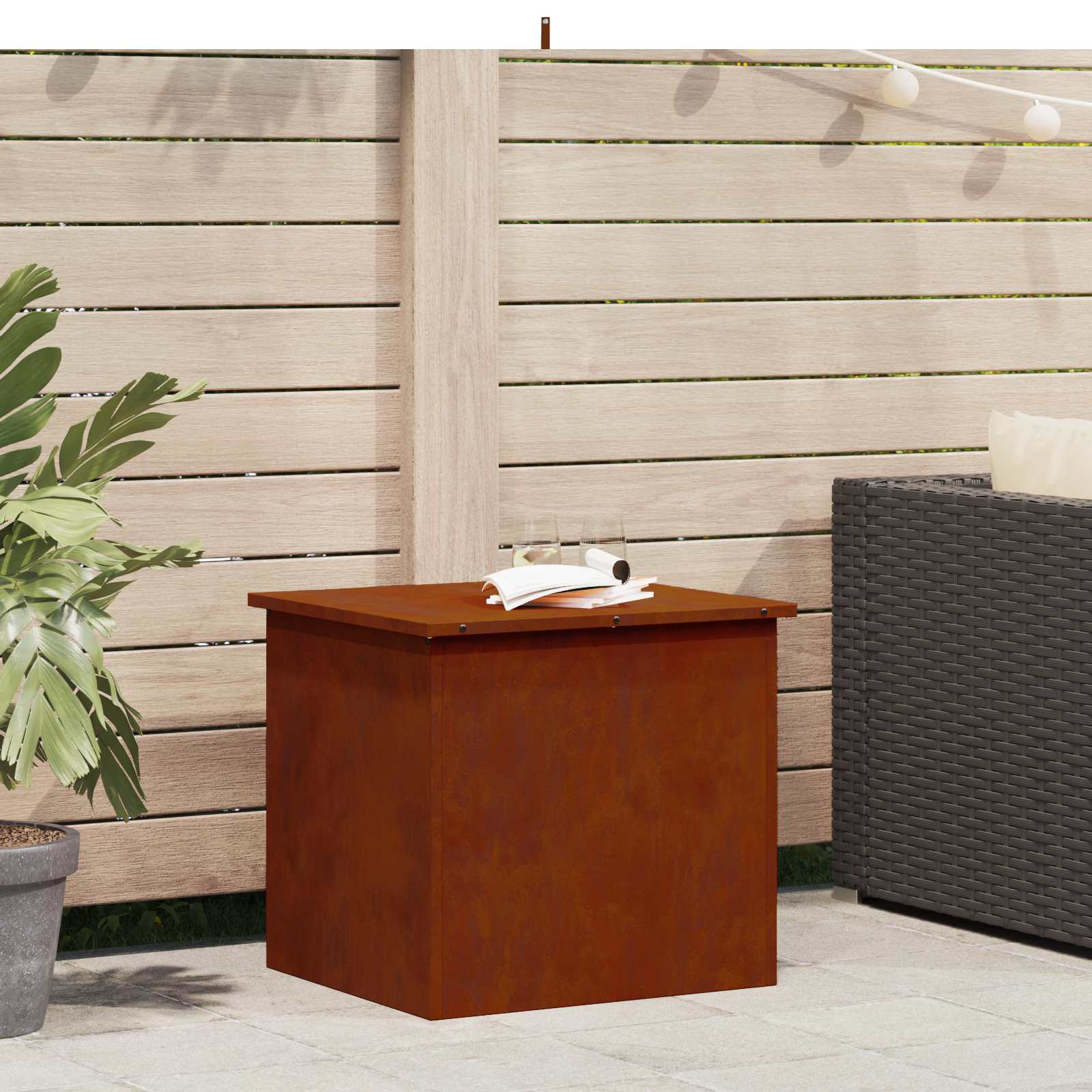 Κουτί αποθήκευσης εξωτερικών χώρων Σκ rusty 55 x 50,5 x 50 εκ.