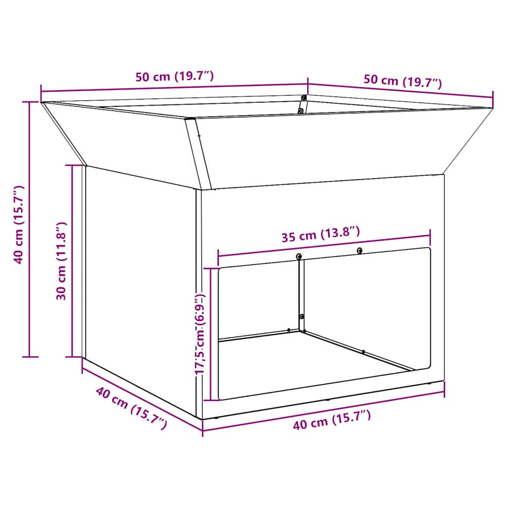 Φωτιά Μαύρο 50 x 50 x 40 cm Ατσάλι