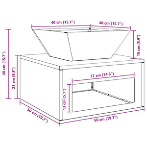 Φωτιά Μαύρο 50 x 50 x 40 cm Ατσάλι - Pakobazaar