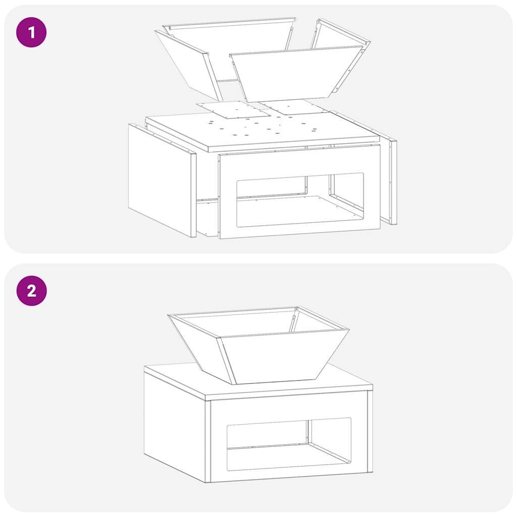 Φωτιά Σκ rusty 50 x 50 x 40 cm Ατσάλι Σκληρυθέν στον Αέρα - Pakobazaar