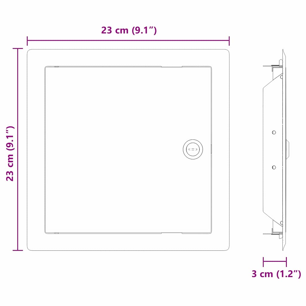 Πάνελ Πρόσβασης 2 pcs Λευκό 23 x 23 x 3 cm Ατσάλι